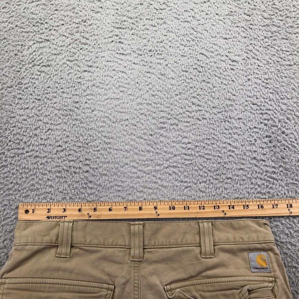 Carhartt Pants Mens 34x30 Beige Canvas Cargo Relaxed Straight Workwear Utility